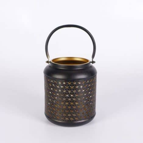 ĐÈN LỒNG KIM LOẠI ĐEN 15CM-2654